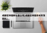 成都区块链孵化器公司[成都区块链技术开发团队]