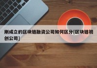 刚成立的区块链融资公司如何区分[区块链初创公司]