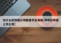 为什么区块链公司都喜欢去海南[海南区块链上市公司]